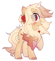 Size: 1920x2103 | Tagged: safe, artist:lazuli, derpibooru import, oc, oc only, pony, unicorn, clothes, commission, flower, flower in hair, grin, horn, raised hoof, simple background, smiling, solo, transparent background, unicorn oc, ych result