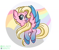 Size: 1280x1078 | Tagged: safe, artist:redpalette, derpibooru import, oc, pegasus, blonde, cute, female, flying, mare, pegasus oc, wings