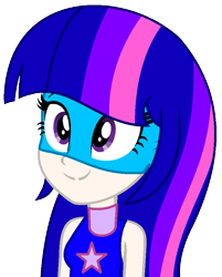 Size: 744x924 | Tagged: safe, artist:mlp-lolada, artist:noreencreatesstuff, derpibooru import, twilight sparkle, equestria girls, base used, clothes, female, human coloration, magic gaia, mask, simple background, solo, tanktop, transparent background