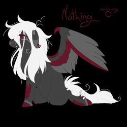 Size: 1200x1200 | Tagged: safe, artist:lepiswerid, derpibooru import, oc, oc:nothing, dracony, dragon, hybrid, pony, cloven hooves, disabled, messy hair, nonbinary, scales, solo
