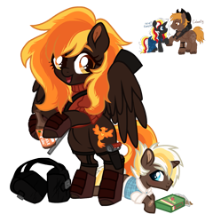 Size: 1289x1342 | Tagged: safe, artist:unoriginai, oc, oc only, oc:calamity, oc:velvet remedy, fallout equestria, brother and sister, female, hoof hold, male, offspring, parent:oc:calamity, parent:oc:velvet remedy, parents:oc x oc, rearing, shipping, siblings, simple background, sugar bombs, transparent background