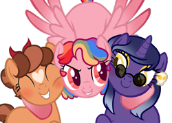 Size: 3500x2500 | Tagged: safe, artist:bubaiuv, oc, oc only, earth pony, pegasus, pony, unicorn, simple background, transparent background