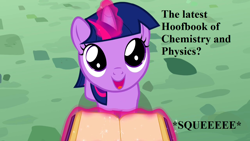 Size: 1280x720 | Tagged: safe, edit, edited screencap, screencap, twilight sparkle, a canterlot wedding, book, cute, female, filly, filly twilight sparkle, squee, that pony sure does love books, twiabetes, younger