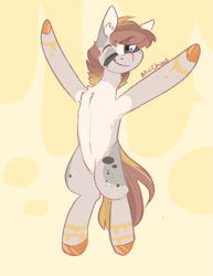 Size: 1105x1430 | Tagged: safe, artist:akiiichaos, earth pony, pony, male, one eye closed, solo, stallion, wink