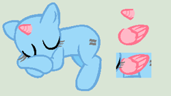 Size: 349x195 | Tagged: safe, artist:thetechnocat, oc, oc only, pony, unicorn, base, equal cutie mark, eyelashes, eyes closed, horn, prone, simple background, sleeping, solo, unicorn oc, wings