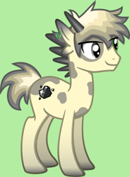 Size: 265x361 | Tagged: safe, oc, oc:black diamond, earth pony, pony, digital art, ear piercing, earring, heterochromia, jewelry, male, piercing, ponysona, solo