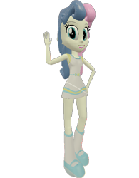 Size: 561x720 | Tagged: safe, artist:topsangtheman, bon bon, sweetie drops, equestria girls, 3d, looking at you, simple background, solo, source filmmaker, transparent background, waving