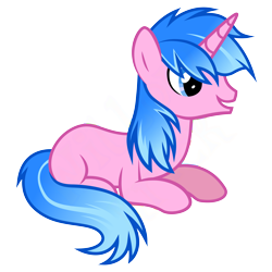 Size: 5334x5334 | Tagged: safe, artist:willow krick, oc, oc only, oc:starlight siten, unicorn, horn, not firefly, simple background, sitting, solo, transparent background, unicorn oc, vector, watermark