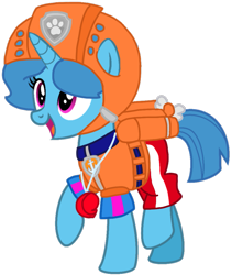 Size: 887x1058 | Tagged: safe, artist:melisareb, artist:徐詩珮, edit, spring rain, pony, unicorn, series:sprglitemplight diary, series:sprglitemplight life jacket days, series:springshadowdrops diary, series:springshadowdrops life jacket days, alternate universe, base used, clothes, cute, lifeguard, lifeguard spring rain, paw patrol, simple background, transparent background, vector edit, zuma (paw patrol)