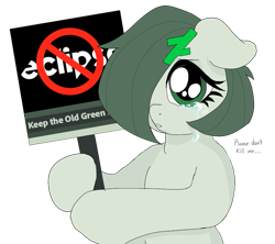 Size: 911x809 | Tagged: safe, artist:unoriginai, pony, crying, deviantart, deviantart eclipse, picket sign, ponified, sign