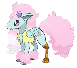 Size: 810x712 | Tagged: safe, artist:pokemoncoloursplash, edit, kerfuffle, pegasus, rainbow roadtrip, amputee, female, galarian ponyta, mare, outline, pokémon, ponyta, prosthetic leg, prosthetic limb, prosthetics, recolor, simple background, solo, transparent background, white outline