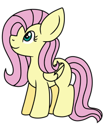 Size: 1200x1414 | Tagged: safe, artist:iambrillancetheppg, derpibooru import, fluttershy, pegasus, pony, colored, female, flat colors, folded wings, looking away, looking up, mare, missing cutie mark, simple background, smiling, solo, standing, transparent background, wings