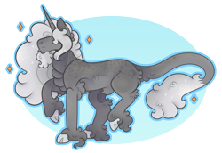 Size: 1489x1026 | Tagged: safe, artist:snootsnooter, oc, oc only, oc:pablo, classical unicorn, unicorn, cloven hooves, digital art, leonine tail, simple background, snootverse, transparent background, unshorn fetlocks