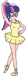 Size: 341x899 | Tagged: safe, artist:optimusbroderick83, sci-twi, twilight sparkle, equestria girls, ballerina, jewelry, simple background, solo, tiara, transparent background, tutu, twilarina