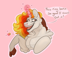 Size: 1210x1012 | Tagged: safe, artist:snootsnooter, oc, oc only, oc:cherry flambe, unicorn, digital art, gift art