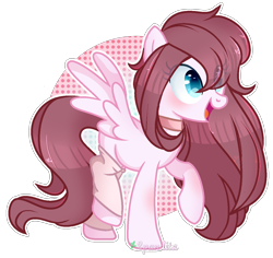 Size: 1222x1154 | Tagged: safe, artist:2pandita, oc, pegasus, pony, abstract background, colored pupils, commission, eye clipping through hair, female, leg warmers, mare, raised hoof, raised leg, simple background, smiling, solo, spread wings, transparent background, watermark, wings