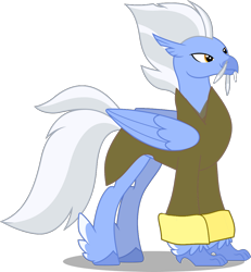 Size: 1024x1107 | Tagged: safe, artist:chrzanek97, edit, sky beak, classical hippogriff, hippogriff, clothes, facial hair, feathered fetlocks, kimono (clothing), male, mortal kombat, moustache, shujinko, simple background, solo, transparent background, vector