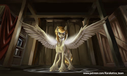 Size: 2008x1200 | Tagged: safe, artist:kirillk, oc, oc only, pegasus, pony, solo