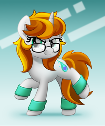 Size: 800x956 | Tagged: safe, artist:jhayarr23, oc, oc:faerie ember, pony, unicorn, female, glasses, leg warmers, mare, solo