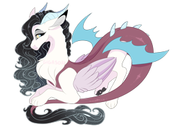 Size: 2700x1978 | Tagged: safe, artist:gigason, oc, draconequus, hybrid, female, interspecies offspring, offspring, parent:discord, parent:princess celestia, parents:dislestia, simple background, solo, transparent background