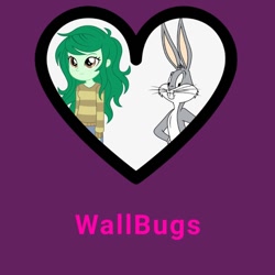 Size: 768x768 | Tagged: safe, wallflower blush, equestria girls, best ship ever, bugs bunny, heart