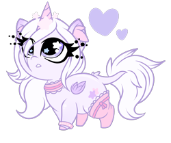 Size: 1800x1507 | Tagged: safe, artist:starlightlore, oc, oc:sugar star crystal, alicorn, pony, chibi, choker, clothes, female, mare, simple background, socks, solo, transparent background