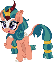 Size: 1298x1500 | Tagged: safe, artist:cloudyglow, somnambula, kirin, cloudyglow is trying to murder us, cute, female, kirin-ified, open mouth, pointing at self, simple background, solo, somnambetes, species swap, transparent background, weapons-grade cute
