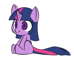 Size: 1280x1006 | Tagged: safe, artist:tophattyranosaurusrex, twilight sparkle, unicorn twilight, pony, unicorn, cute, simple background, sitting, smiling, solo, twiabetes, white background