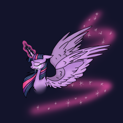 Size: 768x768 | Tagged: safe, artist:mysteriousshine, twilight sparkle, twilight sparkle (alicorn), alicorn, pony, bust, crying, female, glowing horn, horn, mare, solo, speedpaint available