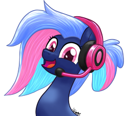 Size: 1332x1214 | Tagged: safe, artist:bbqninja501st, artist:stewart501st, oc, oc only, oc:bit rate, headset, simple background, solo, transparent background