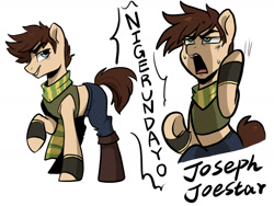 Size: 1600x1200 | Tagged: safe, artist:colorfulcolor233, pony, joestar secret technique, jojo's bizarre adventure, joseph joestar, nigerundayo, ponified, solo