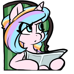 Size: 500x500 | Tagged: safe, artist:colorfulcolor233, oc, oc only, oc:oofy colorful, pony, unicorn, exploitable meme, meme, newspaper, newspaper meme, ponified, ponified meme, reaction image, simple background, solo, tom and jerry, transparent background