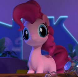 Size: 681x674 | Tagged: safe, derpibooru import, screencap, pinkie pie, earth pony, pony, hello pinkie pie, cropped, faic, female, looking at you, mare, potions