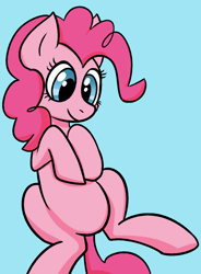 Size: 700x950 | Tagged: safe, artist:riotsweetly, derpibooru import, pinkie pie, earth pony, pony, cute, exposed belly, female, mare, simple background, solo