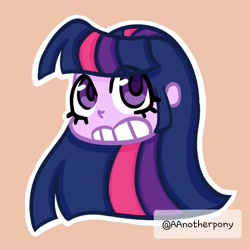 Size: 1482x1476 | Tagged: safe, artist:aanotherpony, twilight sparkle, equestria girls, bust, calarts, colored pupils, cute, female, head only, portrait, simple background, solo, twiabetes