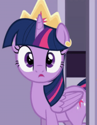 Size: 351x450 | Tagged: safe, artist:agrol, twilight sparkle, twilight sparkle (alicorn), alicorn, pony, the last problem, adorkable, animated, cropped, crown, cute, daaaaaaaaaaaw, dork, female, gif, happy, hnnng, how to be a princess, jewelry, lip bite, mare, regalia, show accurate, smiling, solo, twiabetes