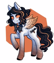 Size: 1851x2160 | Tagged: safe, artist:yashma, oc, oc only, pegasus, pony, bow, smiling, solo