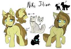 Size: 4899x3387 | Tagged: safe, artist:missclaypony, oc, oc only, oc:niki jilian, pony, unicorn, wolf, absurd resolution, reference sheet, simple background, solo, transparent background