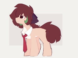 Size: 1800x1356 | Tagged: safe, artist:little-sketches, oc, oc only, oc:masashi, earth pony, pony, alternate design, floppy ears, male, necktie, pale belly, simple background, solo, stallion