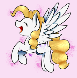 Size: 2270x2299 | Tagged: safe, artist:kapai882, derpibooru import, surprise, pony, pink background, simple background, solo