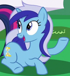 Size: 852x919 | Tagged: safe, derpibooru import, screencap, minuette, pony, unicorn, amending fences, cropped, cute, lying down, minubetes, prone, smiling, solo