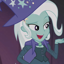 Size: 598x598 | Tagged: safe, derpibooru import, edit, edited screencap, screencap, trixie, equestria girls, female, solo