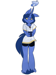 Size: 750x1000 | Tagged: safe, artist:pumqin, oc, oc:blue bell, anthro, unicorn, coffee, female, fire, freckles, solo