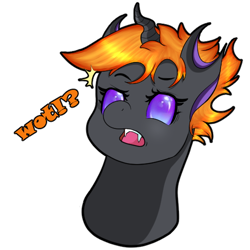 Size: 512x512 | Tagged: safe, artist:mythos art, oc, oc only, oc:clarity heart, changeling, commission, digital art, emoji, emote, male, purple changeling, simple background, solo, stallion, sticker, telegram sticker, transparent background