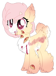 Size: 292x396 | Tagged: safe, artist:skulifuck, oc, oc only, earth pony, pony, base used, blood, chest fluff, ear fluff, earth pony oc, fluffy, hoof fluff, multiple eyes, simple background, slit eyes, solo, transparent background