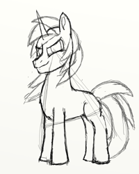 Size: 2400x3000 | Tagged: safe, artist:saburo daimando, oc, oc:coldnelius snap, pony, concept art, concept sketch, critique requested, male, standing, wip