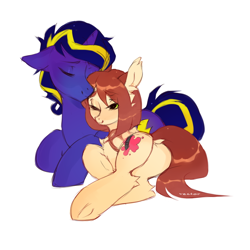 Size: 1000x1000 | Tagged: safe, artist:zlatavector, oc, bat pony, pegasus, pony, unicorn, commission, couple, cute, female, male, shy