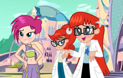 Size: 1181x749 | Tagged: safe, artist:diamond-bases, artist:lumi-infinite64, human, equestria girls, alfea, barely eqg related, base used, clothes, crescent moon, crossover, equestria girls style, equestria girls-ified, female, glasses, group, hairclip, johnny test, lab coat, mary test, moon, nickelodeon, ponytail, rainbow s.r.l, short hair, sleeveless, stars, susan test, tecna, winx, winx club