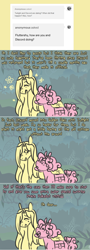 Size: 710x1976 | Tagged: safe, artist:ask-pinkie-polkadot-pie, derpibooru import, fluttershy, pinkie pie, earth pony, pegasus, pony, bag, saddle bag, tumblr:ask-pinkie-polkadot-pie