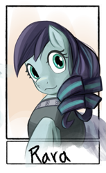 Size: 337x549 | Tagged: safe, alternate version, artist:chopchopguy, coloratura, earth pony, pony, clothes, eyelashes, female, mare, rara, smiling, solo